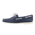 Navy - Side - Sperry Womens-Ladies Authentic 2 Leather Boat Shoes
