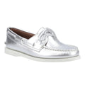 Silver - Front - Sperry Womens-Ladies Authentic 2 Leather Boat Shoes