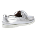 Silver - Back - Sperry Womens-Ladies Authentic 2 Leather Boat Shoes