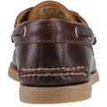 Brown - Back - Sperry Mens Authentic Gold Cup Leather Boat Shoes