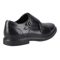 Black - Back - Hush Puppies Mens Kane Monk Leather Loafers