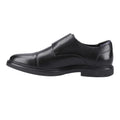 Black - Side - Hush Puppies Mens Kane Monk Leather Loafers