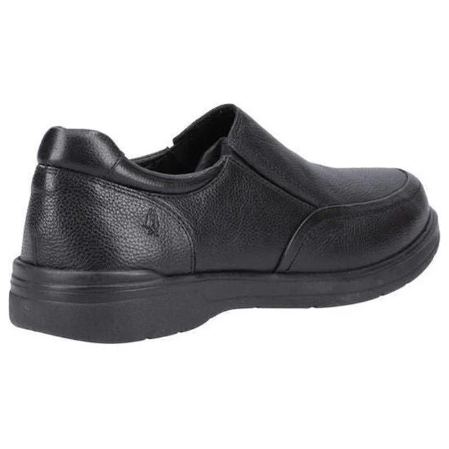 Black - Back - Hush Puppies Mens Matthew Leather Slip-on Loafers