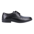 Black - Side - Hush Puppies Mens Neal Leather Lace Up Shoes