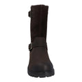 Brown - Close up - Hunter Womens-Ladies Ness Full Grain Leather Biker Boots