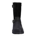 Black - Close up - Hunter Womens-Ladies Ness Full Grain Leather Biker Boots