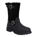 Black - Front - Hunter Womens-Ladies Ness Full Grain Leather Biker Boots