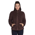 Coffee - Front - Skechers Womens-Ladies Sherpa Jacket