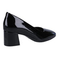 Black Patent - Back - Hush Puppies Womens-Ladies Alicia Leather Court Shoes