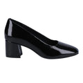 Black Patent - Side - Hush Puppies Womens-Ladies Alicia Leather Court Shoes