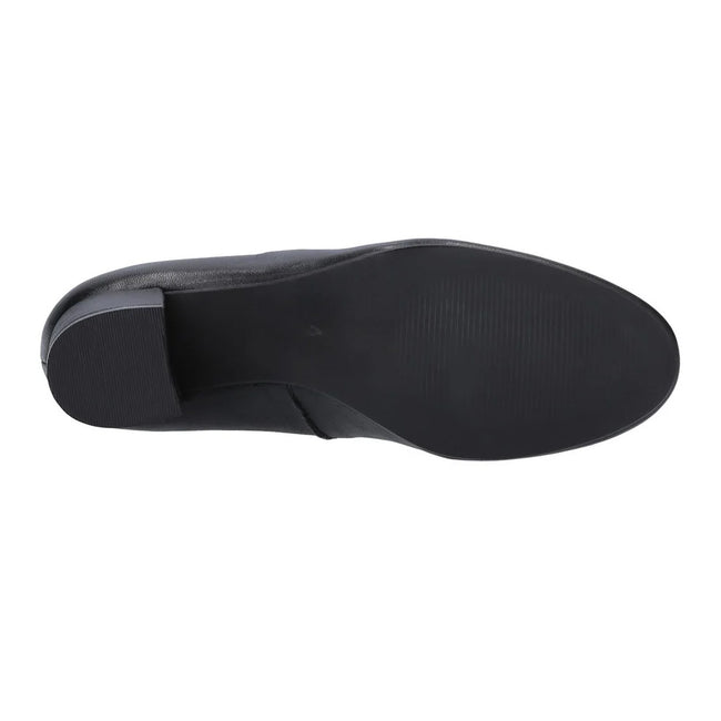 Black - Lifestyle - Hush Puppies Womens-Ladies Anna Leather Wide Court Shoes