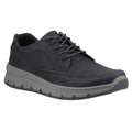 Black - Front - Hush Puppies Mens Nelson Leather Lace Up Trainers
