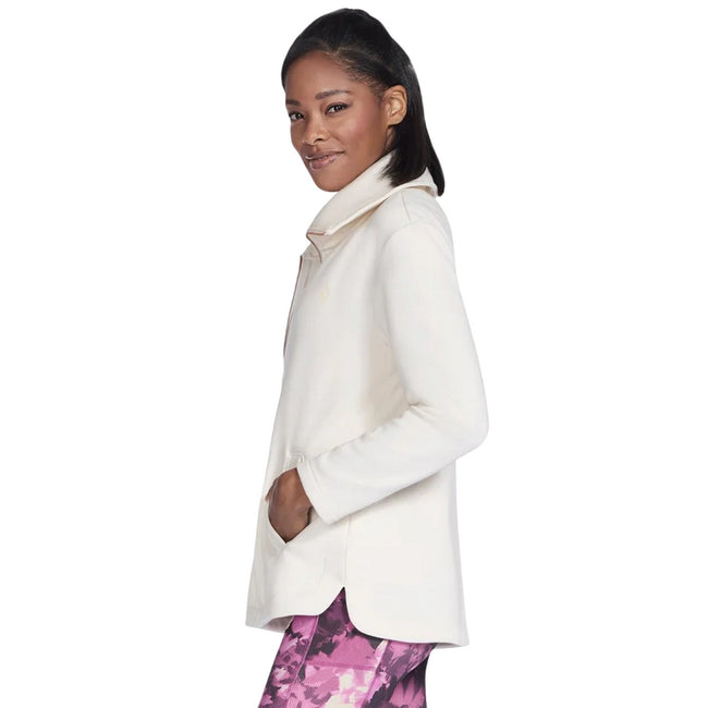 Off White - Side - Skechers Womens-Ladies Go Snuggle Jacket