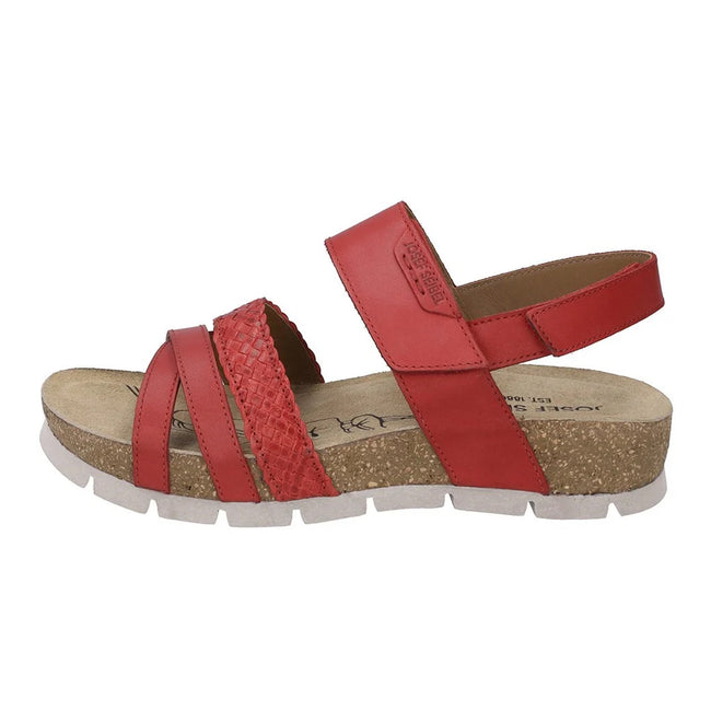 Red - Side - Josef Seibel Womens-Ladies Lucie Leather Sandals