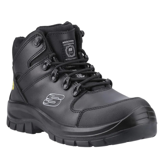Black - Front - Skechers Mens Trophus Kilram Leather Wear to Work Safety Boots