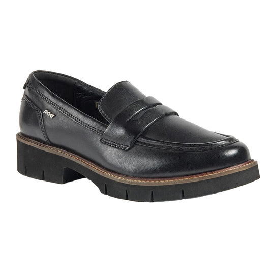 Black - Front - POD Womens-Ladies Kaltin Leather Loafers