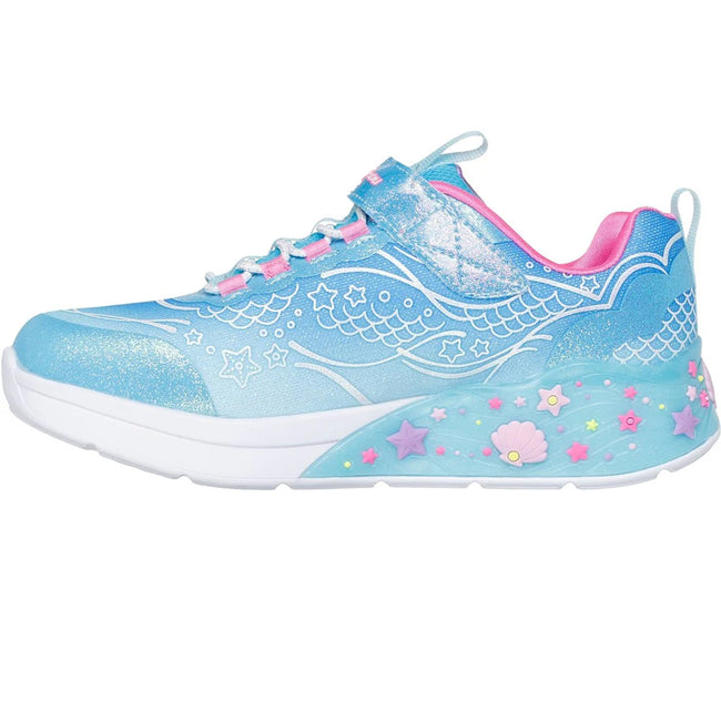 Blue-Pink-Yellow - Lifestyle - Skechers Girls Mermaid Dreams Light Up Trainers