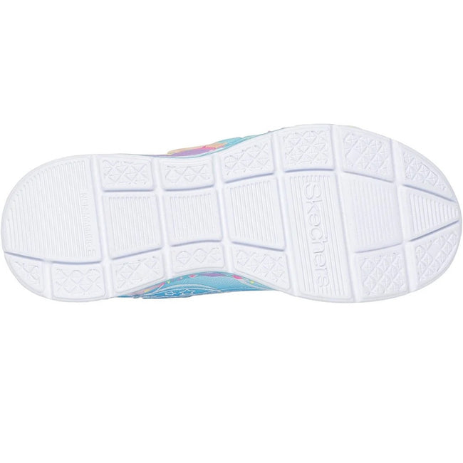 Blue-Pink-Yellow - Back - Skechers Girls Mermaid Dreams Light Up Trainers