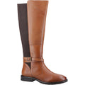 Tan - Front - Hush Puppies Womens-Ladies Victoria Leather Long Boots