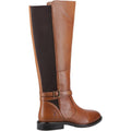 Tan - Back - Hush Puppies Womens-Ladies Victoria Leather Long Boots