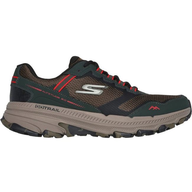 Olive-Black - Side - Skechers Mens Go Run Trail Altitude 2.0 Marble Rock 3.0 Leather Walking Shoes