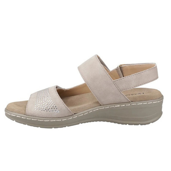 Taupe - Lifestyle - Fleet & Foster Womens-Ladies Bernice Leather Sandals