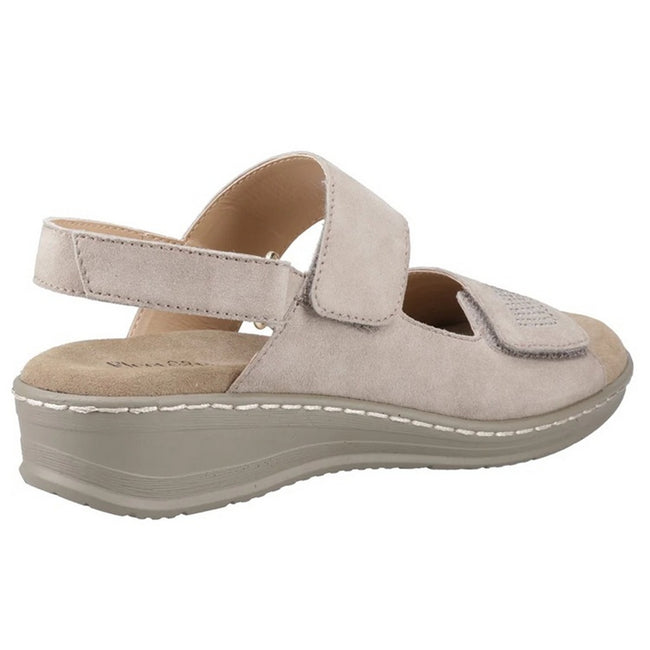 Taupe - Back - Fleet & Foster Womens-Ladies Bernice Leather Sandals