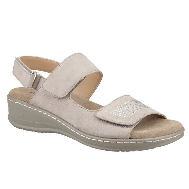 Taupe - Front - Fleet & Foster Womens-Ladies Bernice Leather Sandals