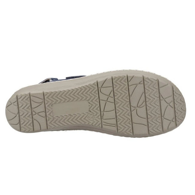 Navy - Pack Shot - Fleet & Foster Womens-Ladies Bernice Leather Sandals