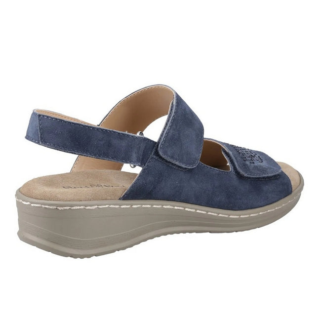 Navy - Back - Fleet & Foster Womens-Ladies Bernice Leather Sandals