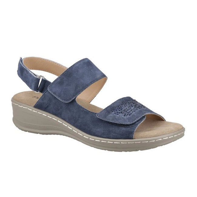 Navy - Front - Fleet & Foster Womens-Ladies Bernice Leather Sandals