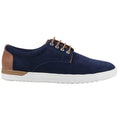 Navy - Side - Hush Puppies Mens Joey Suede Lace Up Trainers