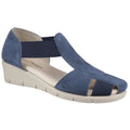 Navy - Front - Fleet & Foster Womens-Ladies Dolly Leather Sandals