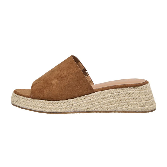 Cognac - Side - Only Womens-Ladies Minerva-3 Mule Sandals