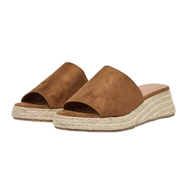 Cognac - Front - Only Womens-Ladies Minerva-3 Mule Sandals