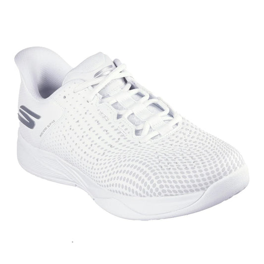 White - Front - Skechers Mens Viper Court Reload Relaxed Fit Trainers