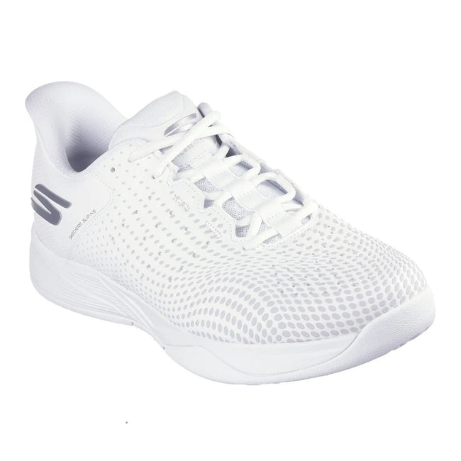 White - Front - Skechers Mens Viper Court Reload Relaxed Fit Trainers