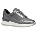 Dark Grey-Gun - Front - Geox Womens-Ladies Desya Leather Trainers