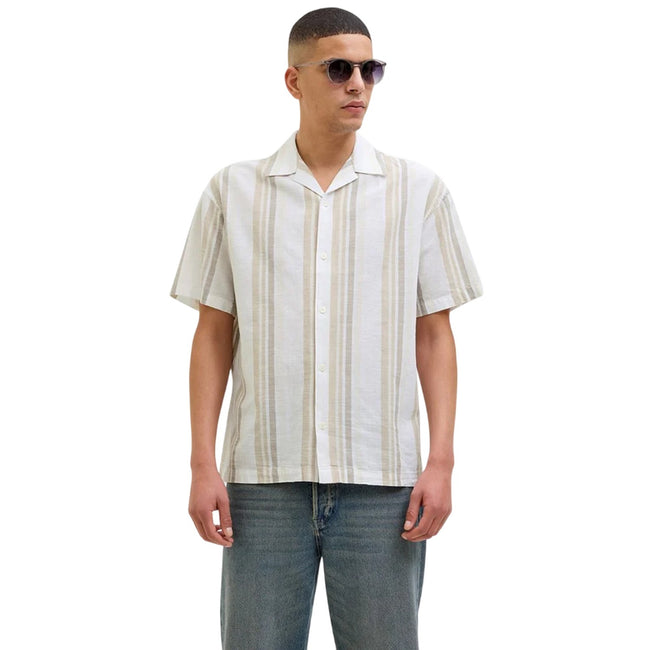 Travertine - Lifestyle - Jack And Jones Mens Stripe Revere Collar Shirt