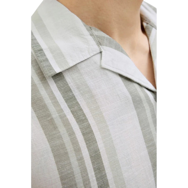 Vetiver - Side - Jack And Jones Mens Stripe Revere Collar Shirt