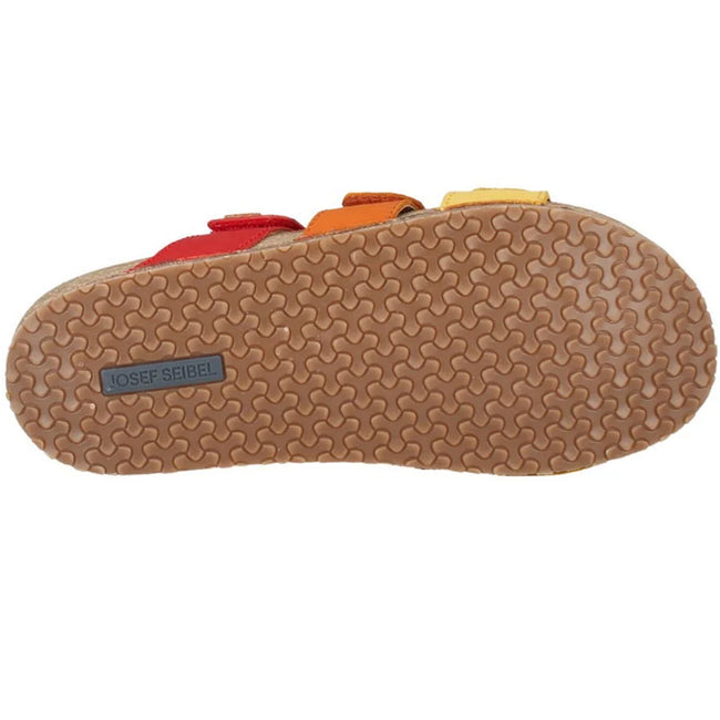 Yellow-Multicoloured - Side - Josef Seibel Womens-Ladies Hannah 03 Leather Mule Sandals