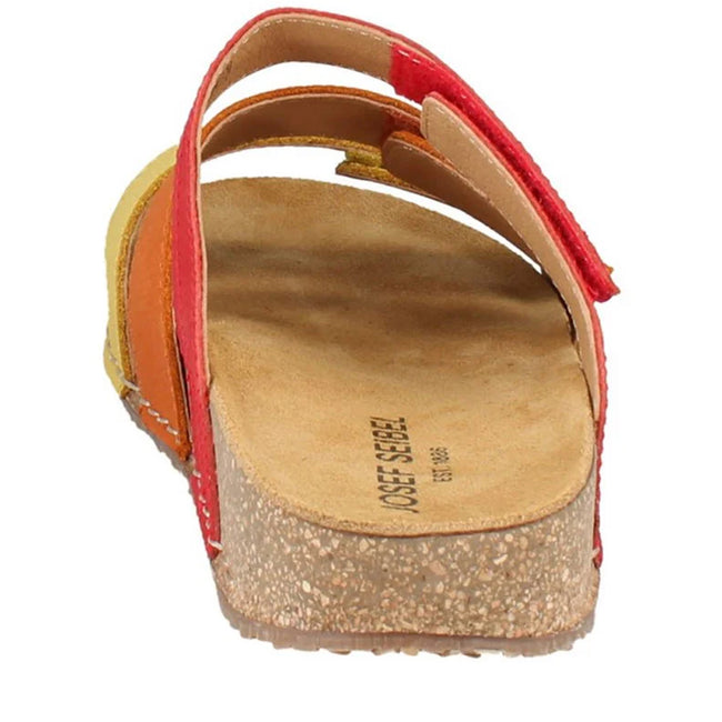 Yellow-Multicoloured - Back - Josef Seibel Womens-Ladies Hannah 03 Leather Mule Sandals