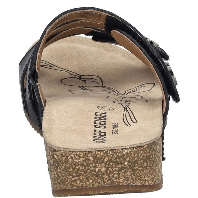 Black - Back - Josef Seibel Womens-Ladies Tonga 82 Leather Mule Sandals