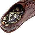 Brown - Close up - Base London Mens Dime Leather Derby Shoes