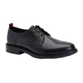 Black - Front - Base London Mens Dime Leather Derby Shoes