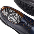 Navy - Close up - Base London Mens Dime Leather Derby Shoes