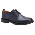 Navy - Front - Base London Mens Dime Leather Derby Shoes