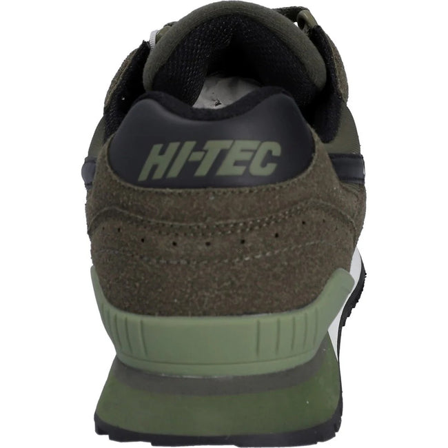 Dark Olive - Back - Hi-Tec Mens Silver Shadow Suede Trainers