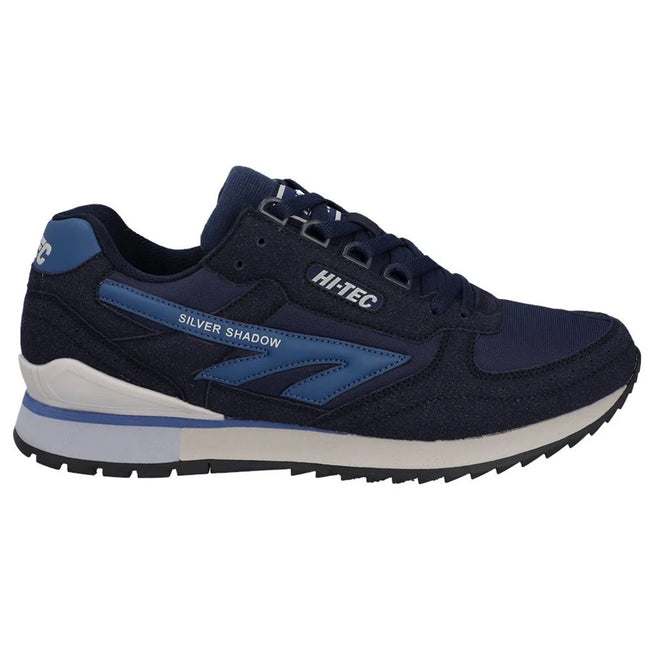 Navy-Black - Side - Hi-Tec Mens Silver Shadow Suede Trainers