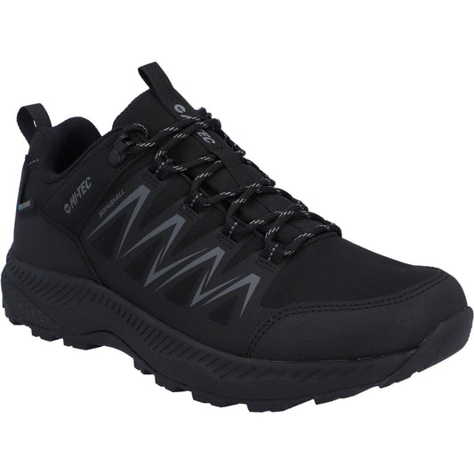 Black-Dark Grey - Front - Hi-Tec Mens Stealth Trail Low Trainers